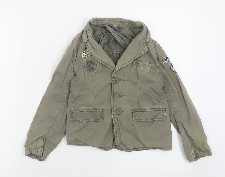 H&M Boys Green   Basic Jacket Jacket Size 6 Years  Button