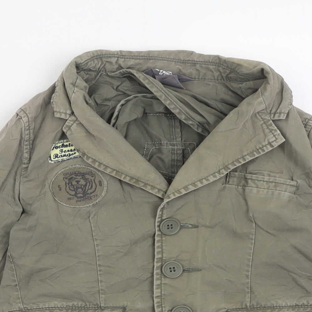 H&M Boys Green   Basic Jacket Jacket Size 6 Years  Button