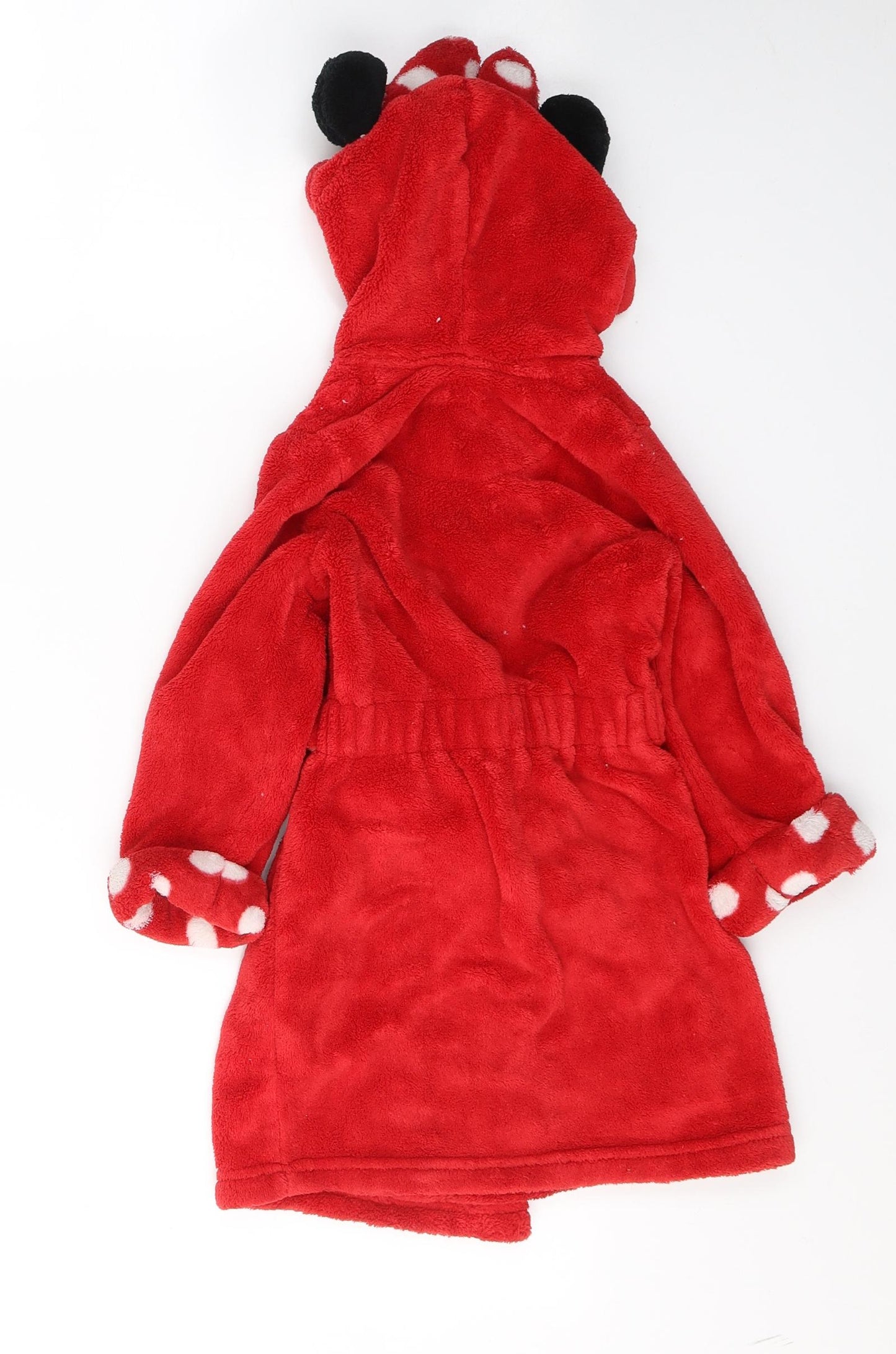 Disney Baby Girls Red Solid Polyester Kimono Gown Size 18-24 Months  Tie - Minnie mouse