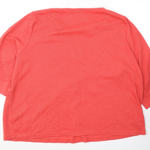 Bonmarché Womens Pink  Polyester Jersey T-Shirt Size 26 Round Neck