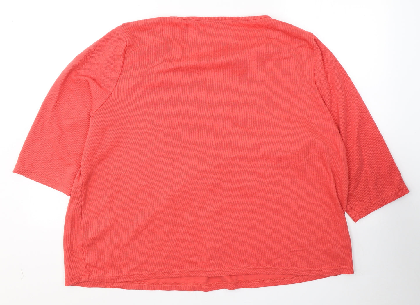 Bonmarché Womens Pink  Polyester Jersey T-Shirt Size 26 Round Neck