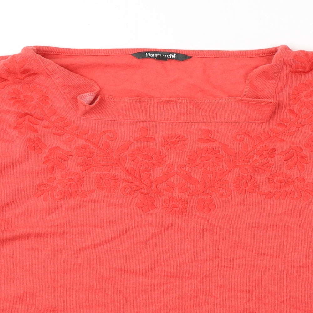 Bonmarché Womens Pink  Polyester Jersey T-Shirt Size 26 Round Neck