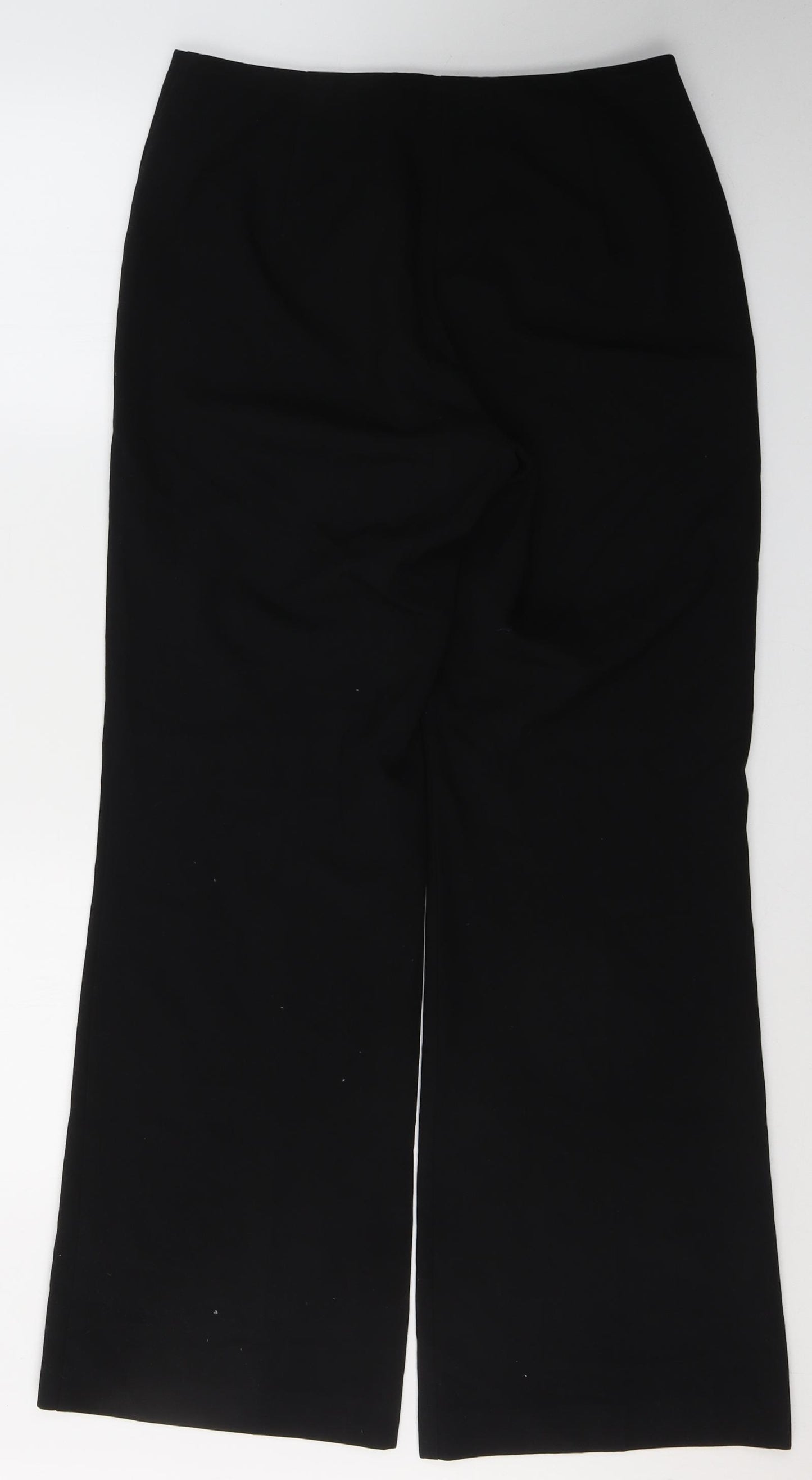 Marks and Spencer Womens Black  Polyester Trousers  Size 12 L30 in Regular Buckle