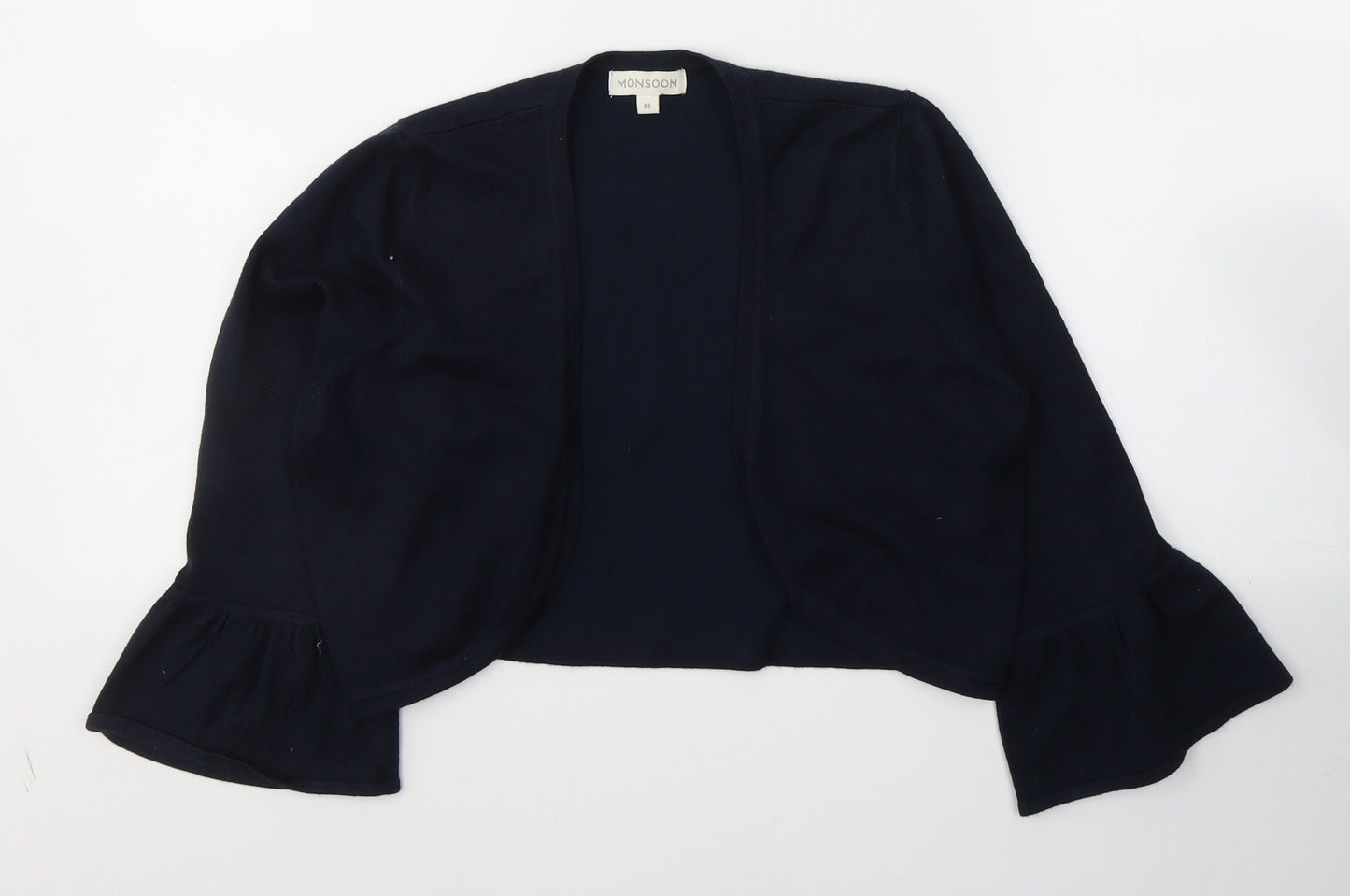 Monsoon Womens Blue V-Neck  Viscose Cardigan Jumper Size M