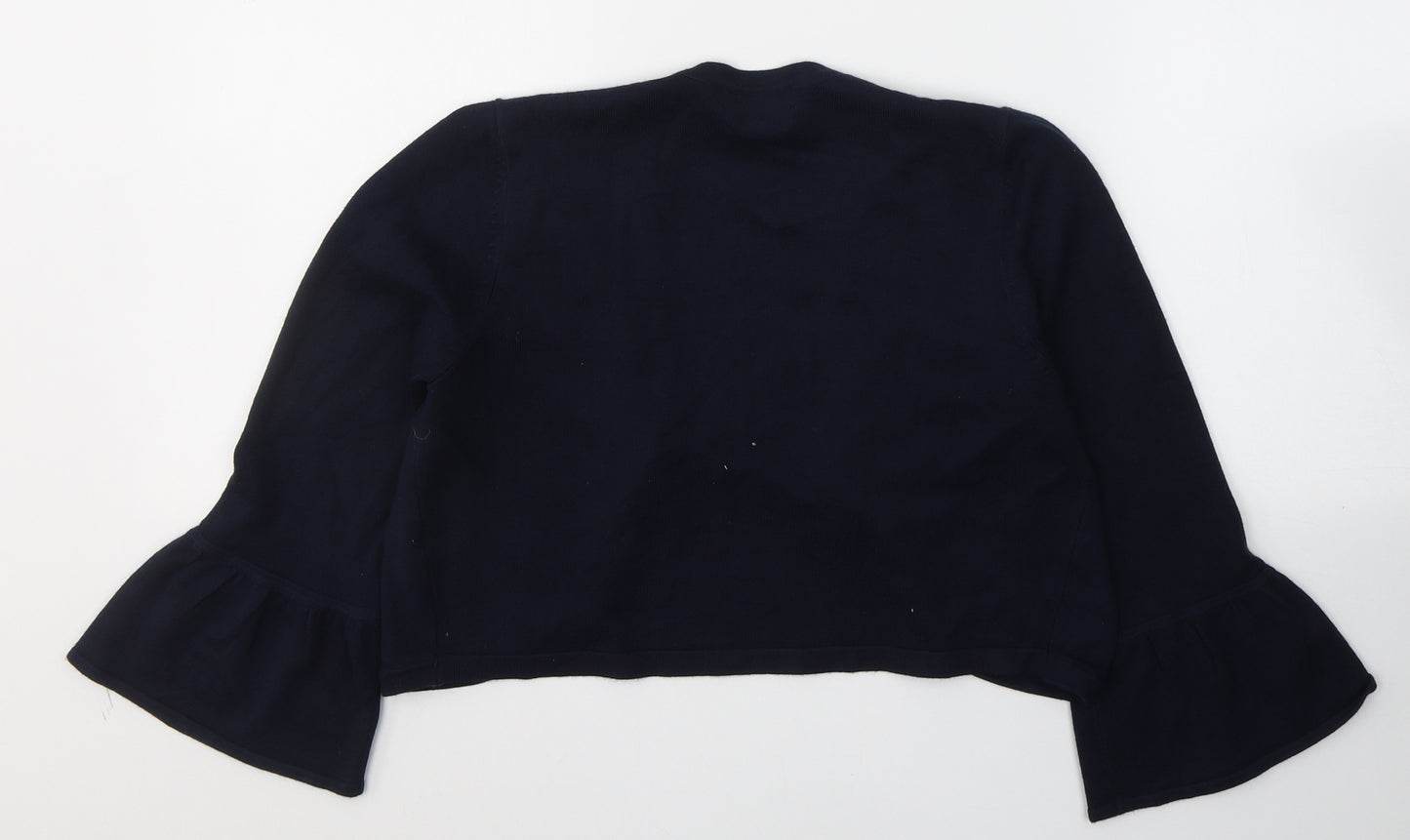 Monsoon Womens Blue V-Neck  Viscose Cardigan Jumper Size M