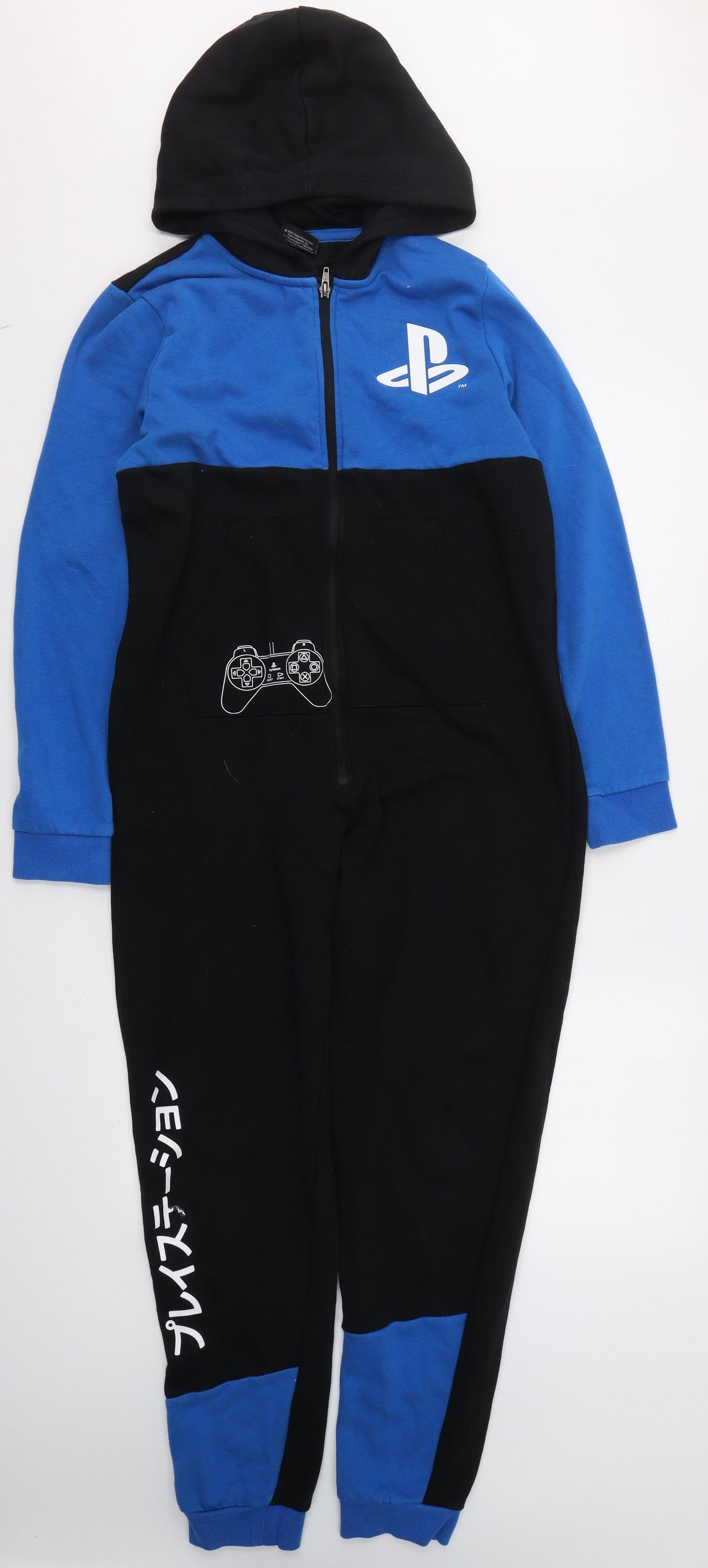 PlayStation Boys Black Colourblock Cotton  One Piece Size 14-15 Years  Zip