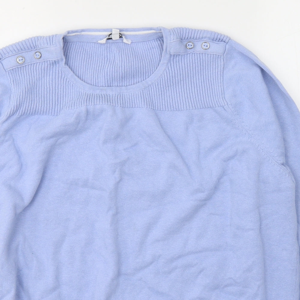 Pep&Co Womens Blue  Cotton Jersey T-Shirt Size 22 Round Neck