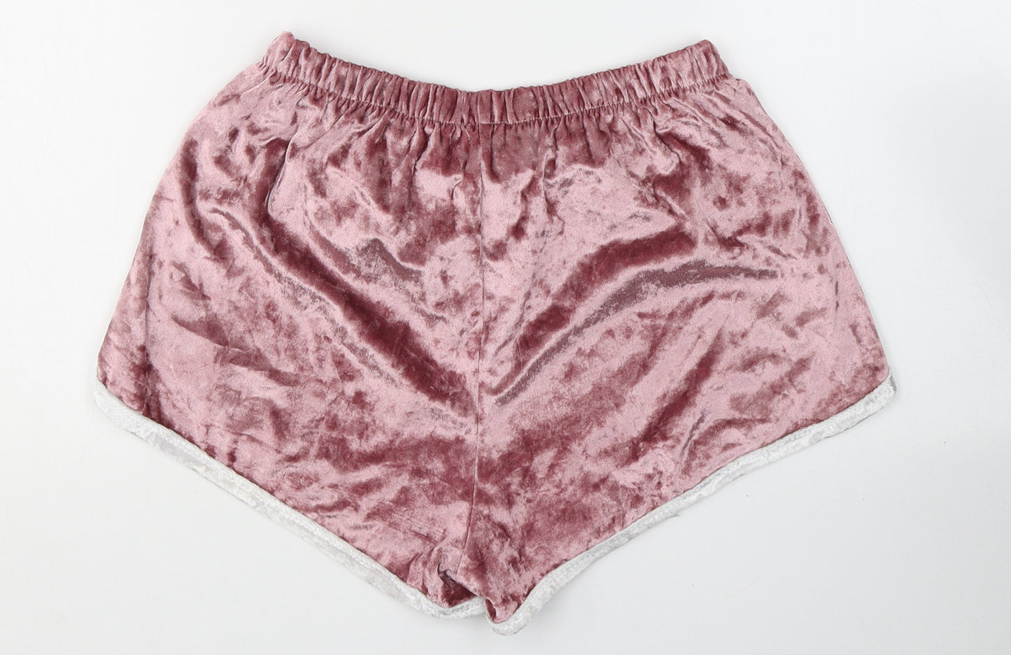 Preworn Womens Pink  Polyester Hot Pants Shorts Size S L3 in Regular Tie