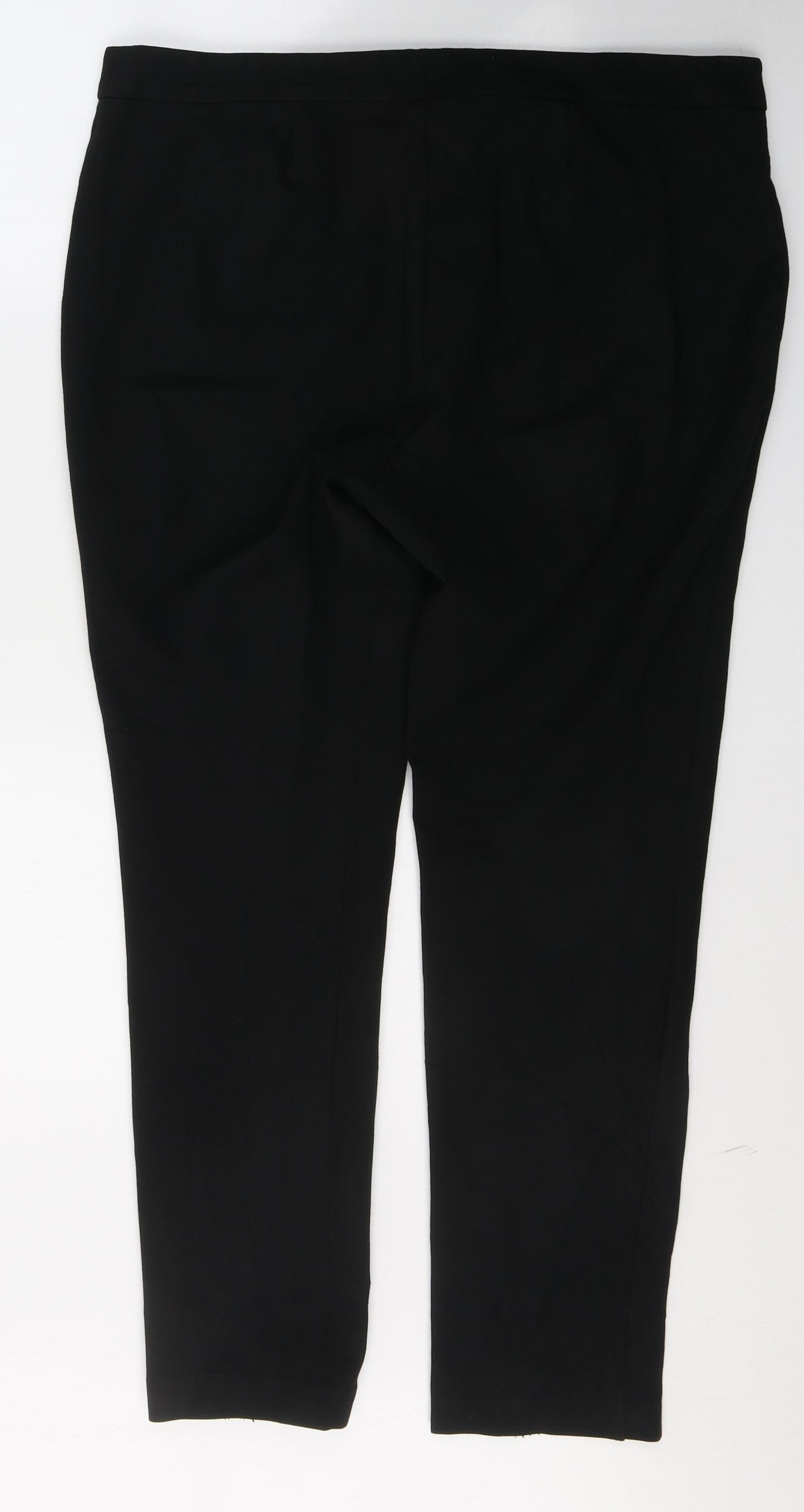 Marks and Spencer Womens Black  Viscose Trousers  Size 18 L28 in Regular Button