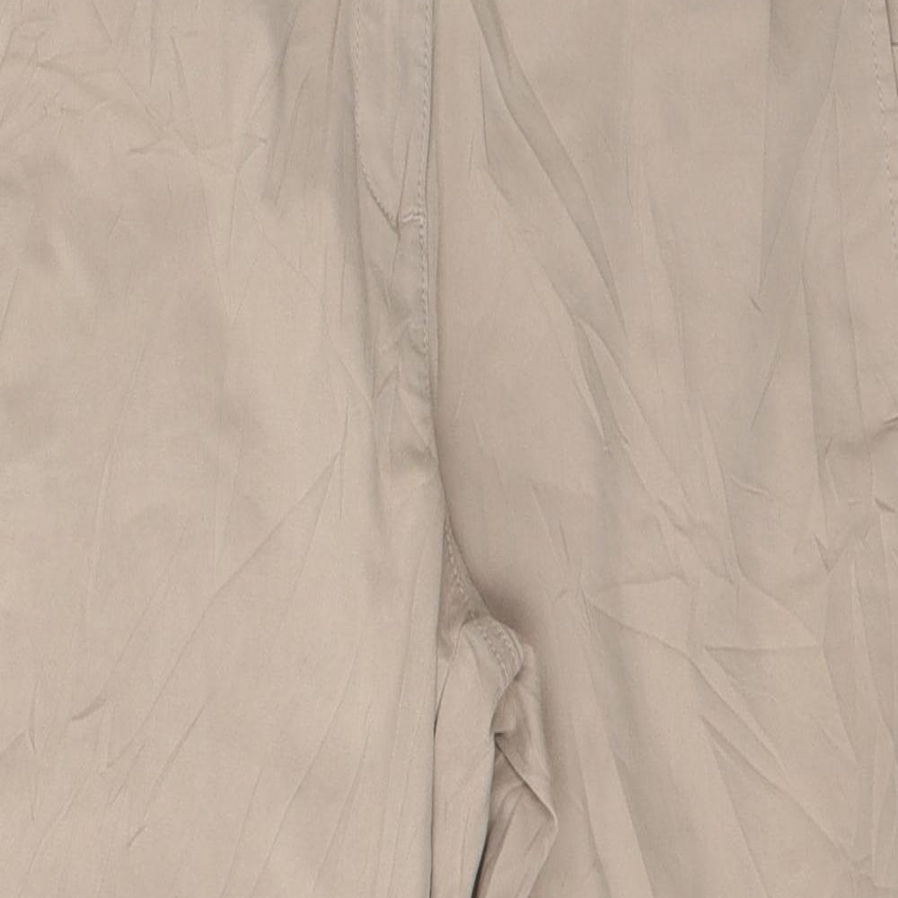Marks and Spencer Womens Beige  Cotton Chino Shorts Size 10 L20 in Regular Button