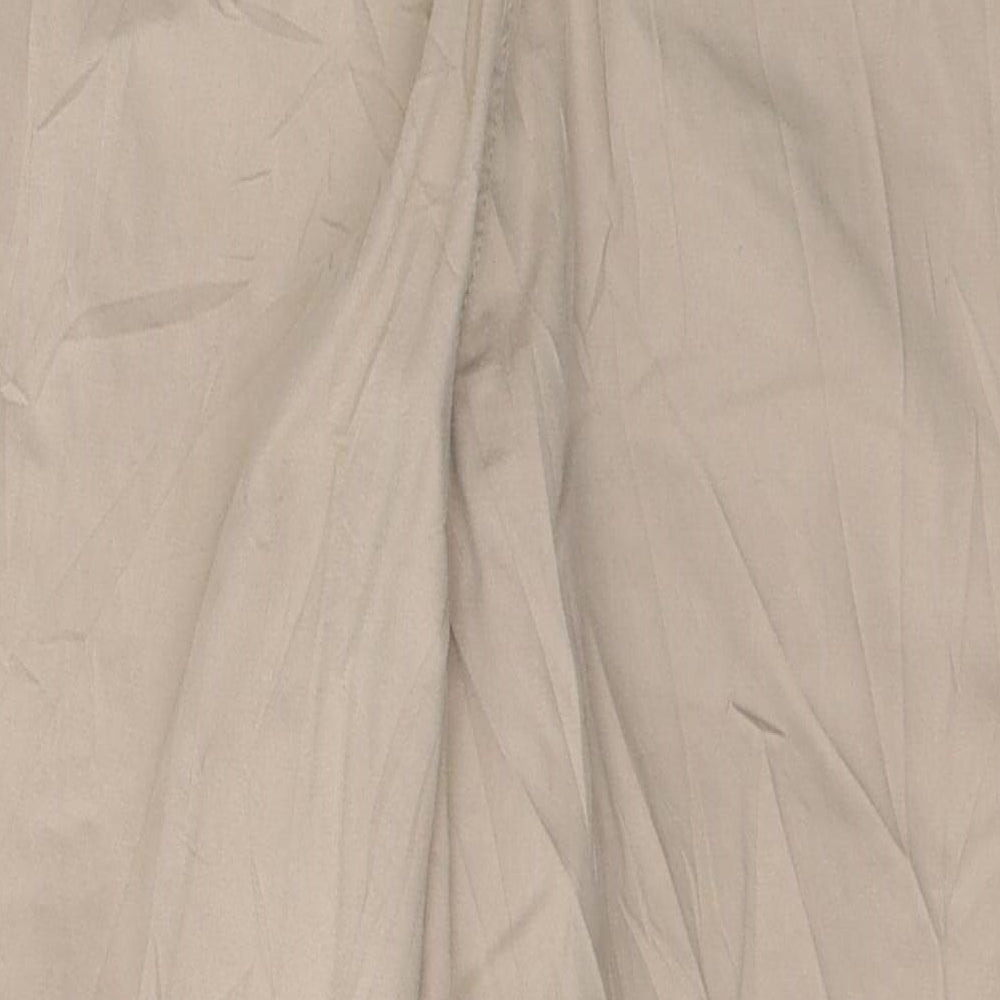 Marks and Spencer Womens Beige  Cotton Chino Shorts Size 10 L20 in Regular Button