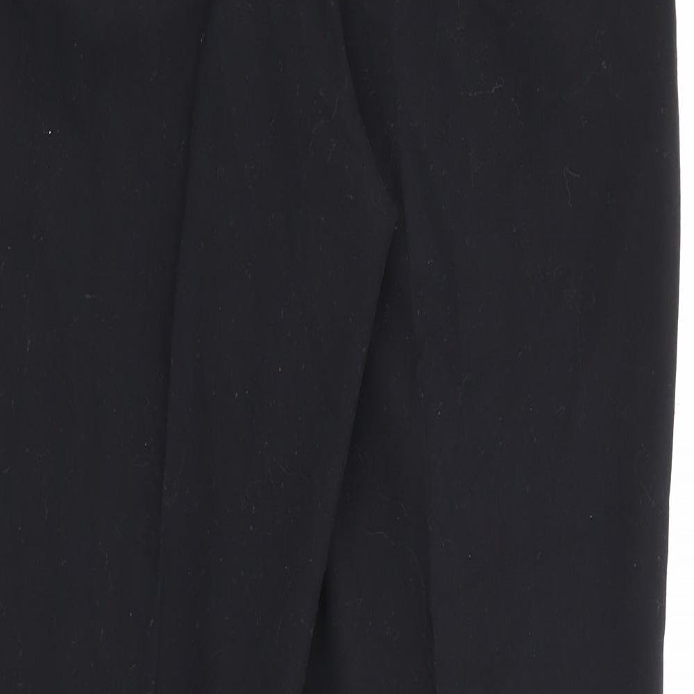 Marks and Spencer Womens Black  Polyester Carrot Trousers Size 12 L28 in Regular Zip