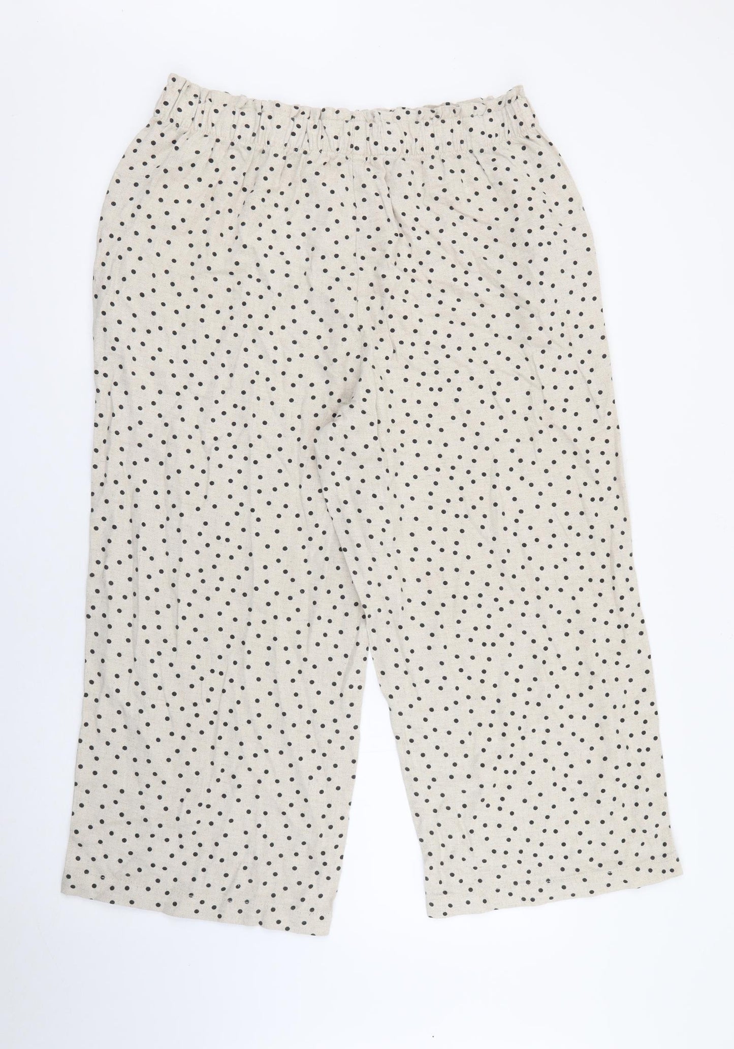 Papaya Womens Beige Polka Dot Viscose Trousers  Size 16 L23 in Regular