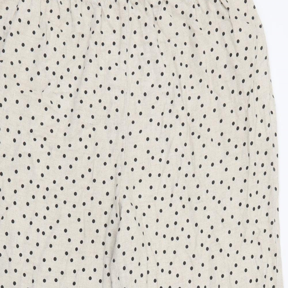 Papaya Womens Beige Polka Dot Viscose Trousers  Size 16 L23 in Regular