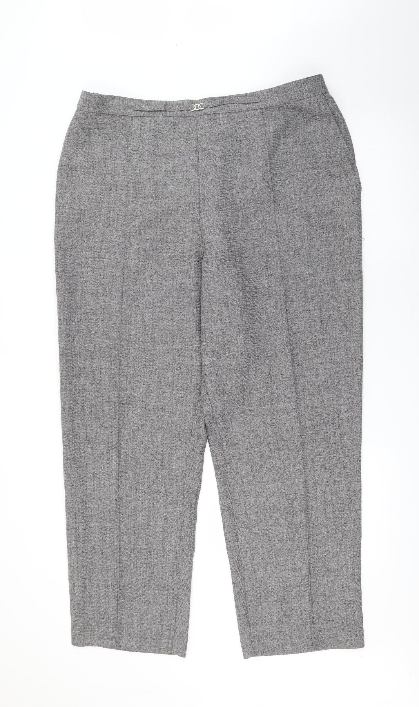 Marks and Spencer Womens Grey  Polyester Trousers  Size 22 L29 in Regular