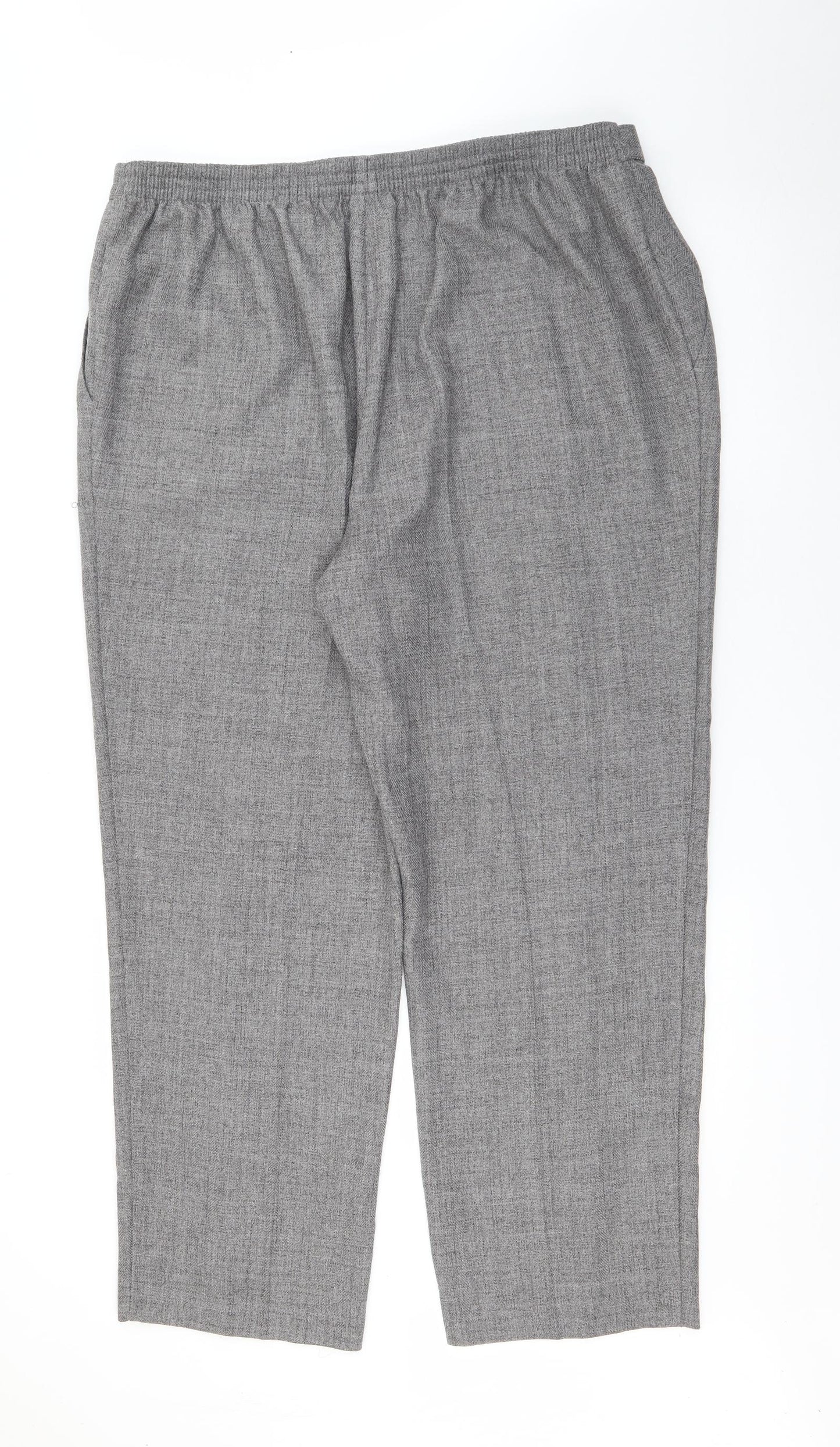 Marks and Spencer Womens Grey  Polyester Trousers  Size 22 L29 in Regular