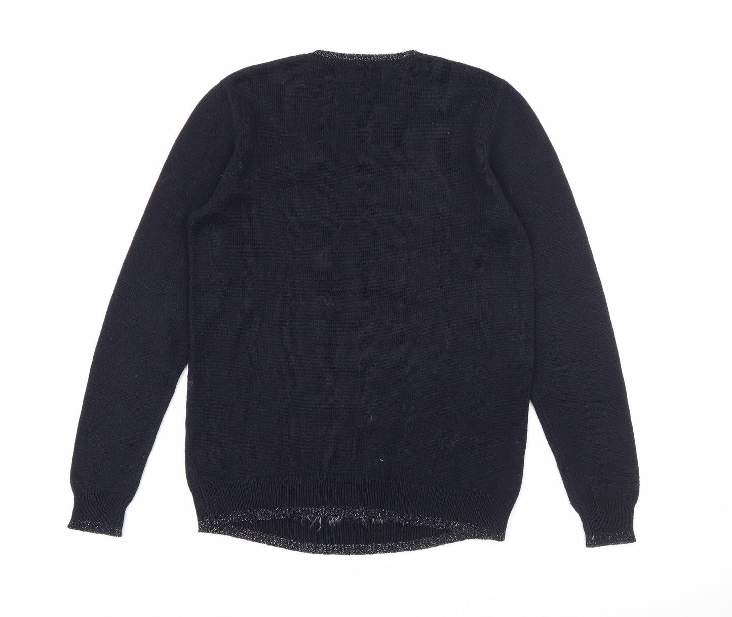 NEXT Womens Blue Crew Neck  Cotton Pullover Jumper Size 10   - Polar Bear Christmas Jumper