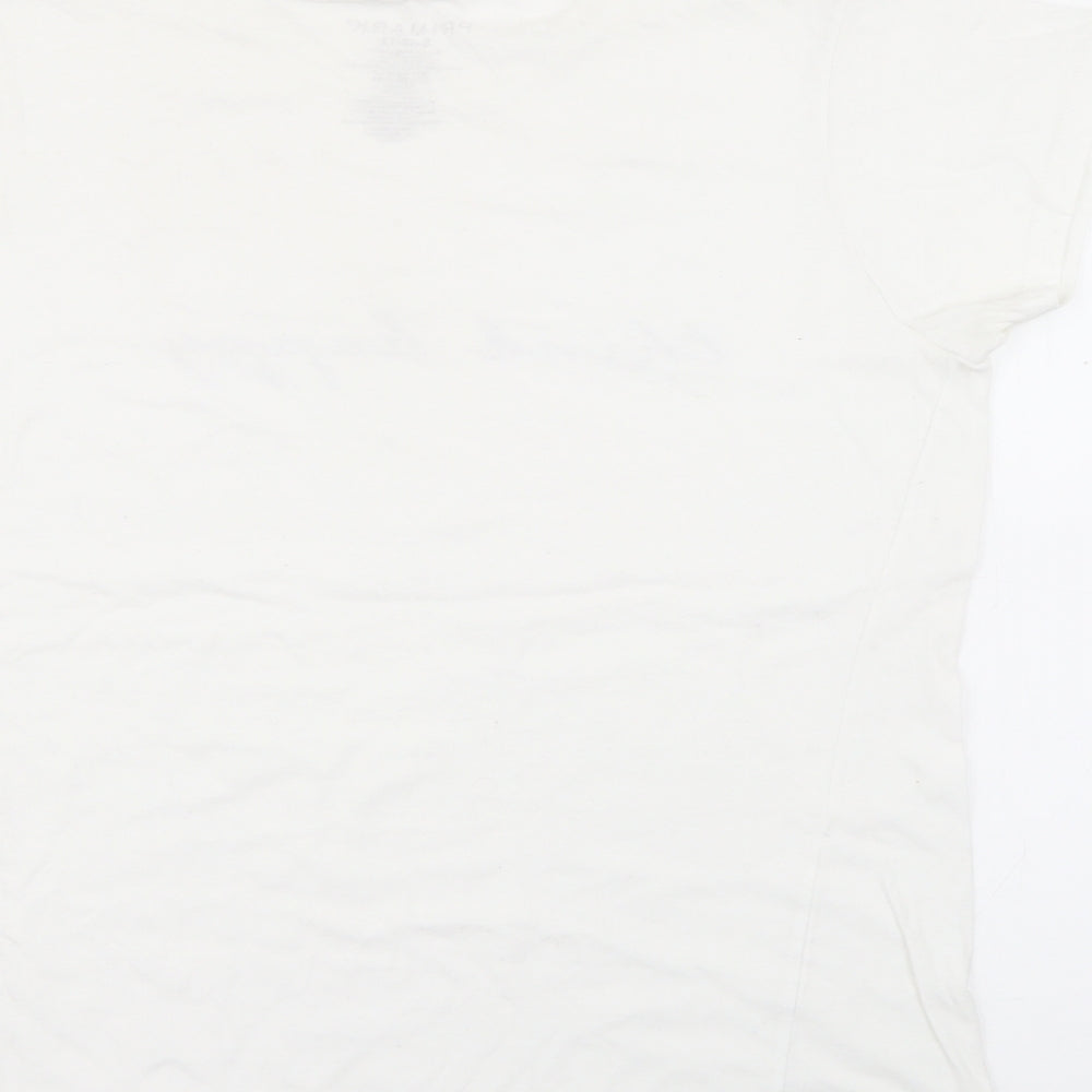 Primark Womens White  Cotton Basic T-Shirt Size S Crew Neck