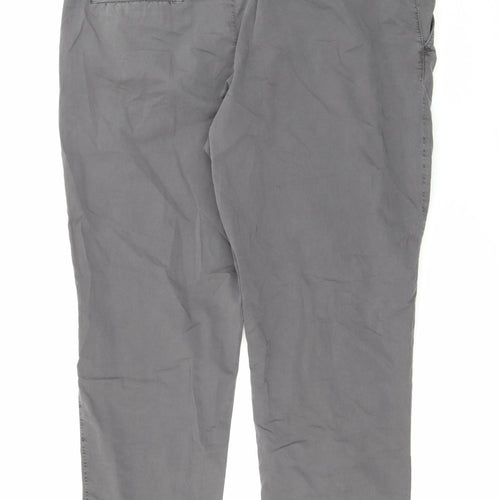 Marks and Spencer Womens Green  Cotton Chino Trousers Size 16 L28 in Regular Button