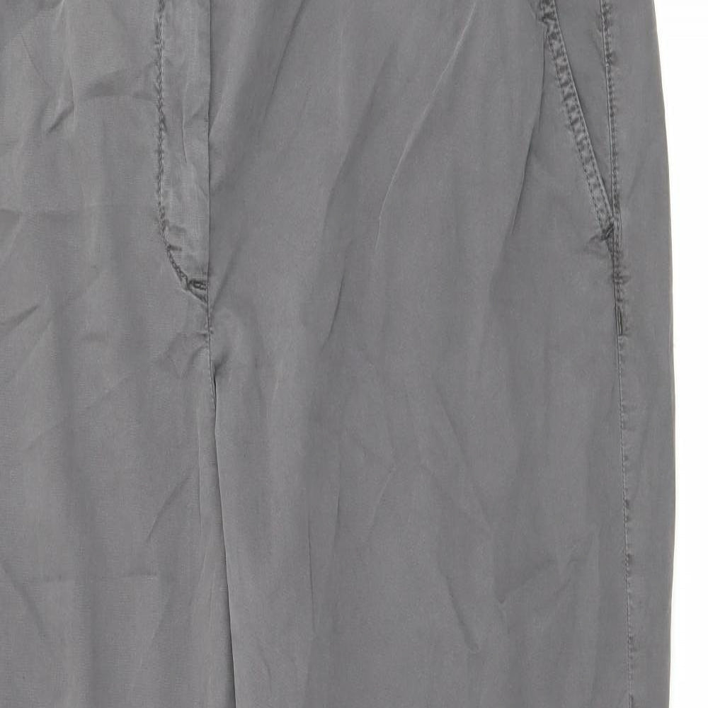 Marks and Spencer Womens Green  Cotton Chino Trousers Size 16 L28 in Regular Button