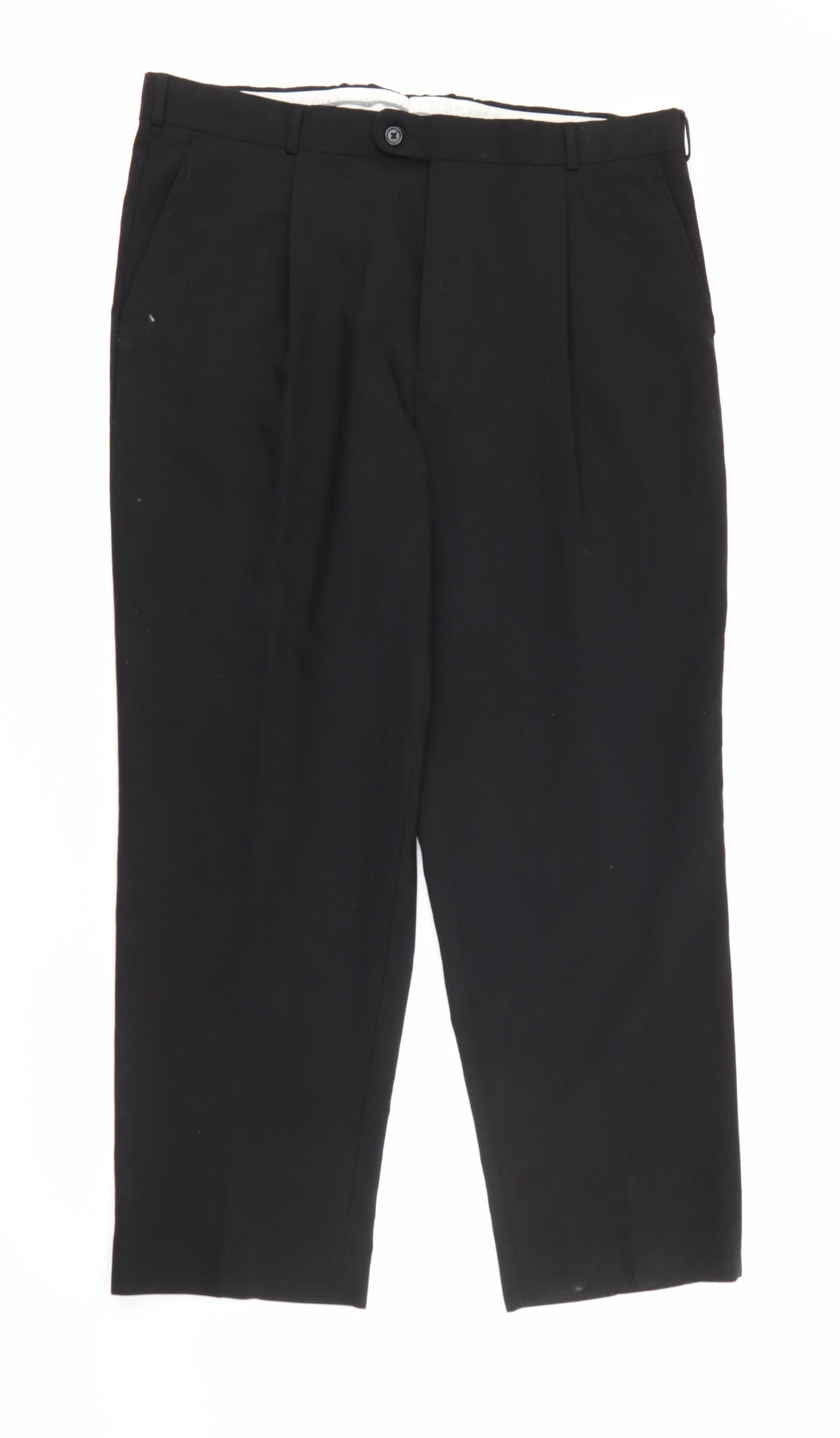 Primark Mens Black  Polyester Dress Pants Trousers Size 38 L28 in Regular Zip