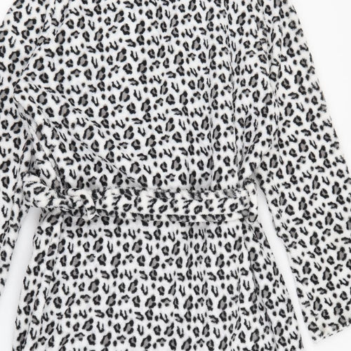 Adore Womens White Animal Print Polyester Top Robe Size S  Tie