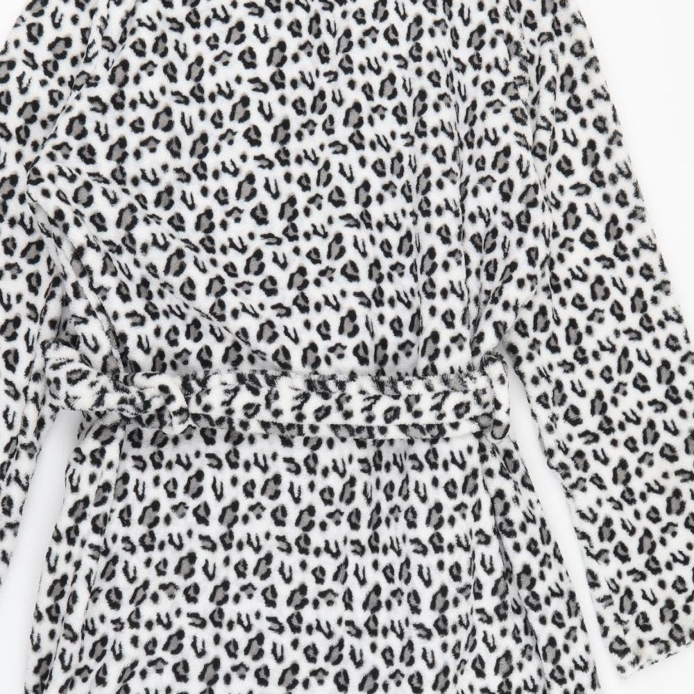 Adore Womens White Animal Print Polyester Top Robe Size S  Tie