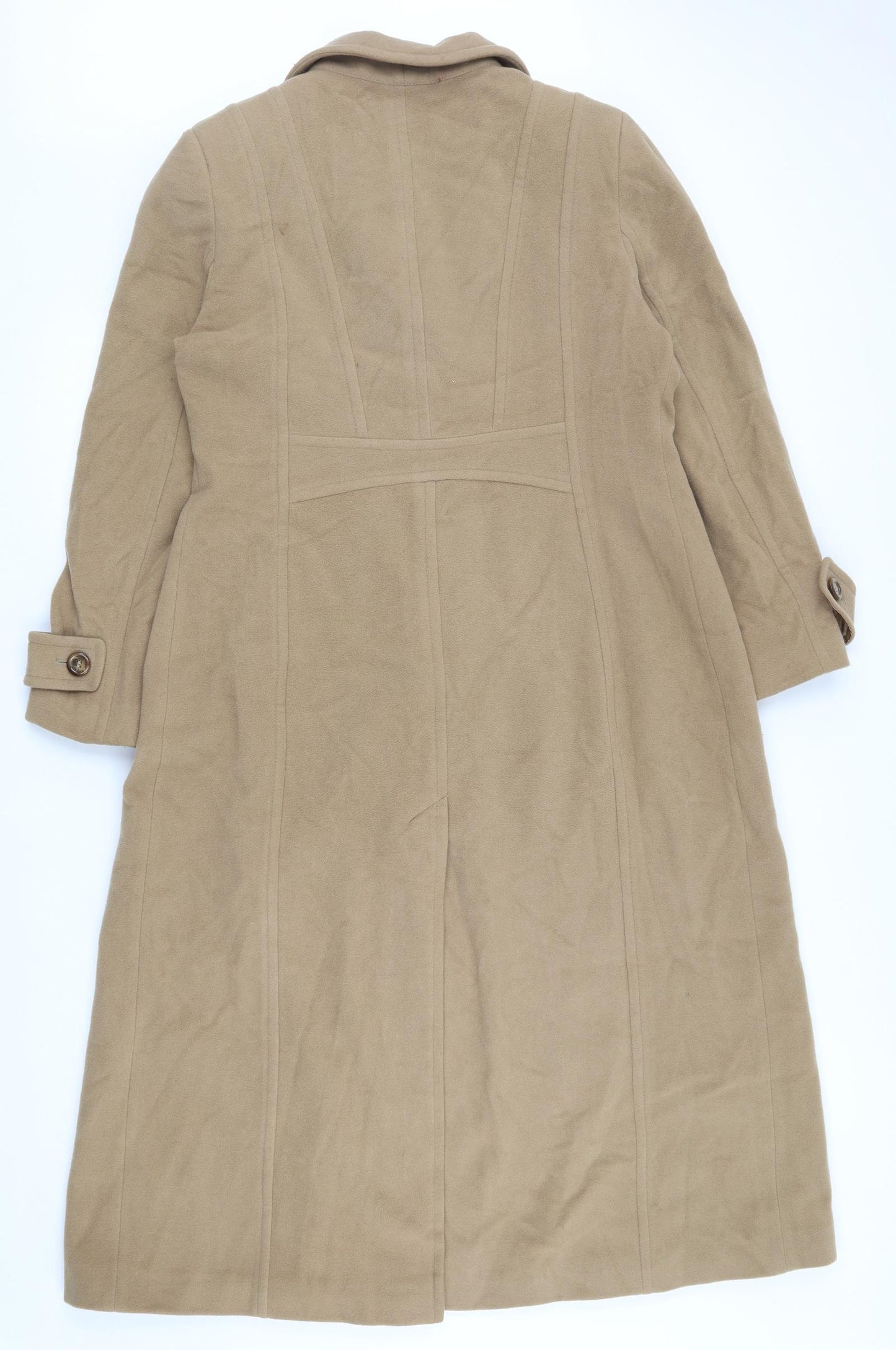 Precis Womens Beige   Overcoat Coat Size 14  Button