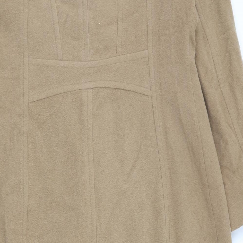 Precis Womens Beige   Overcoat Coat Size 14  Button