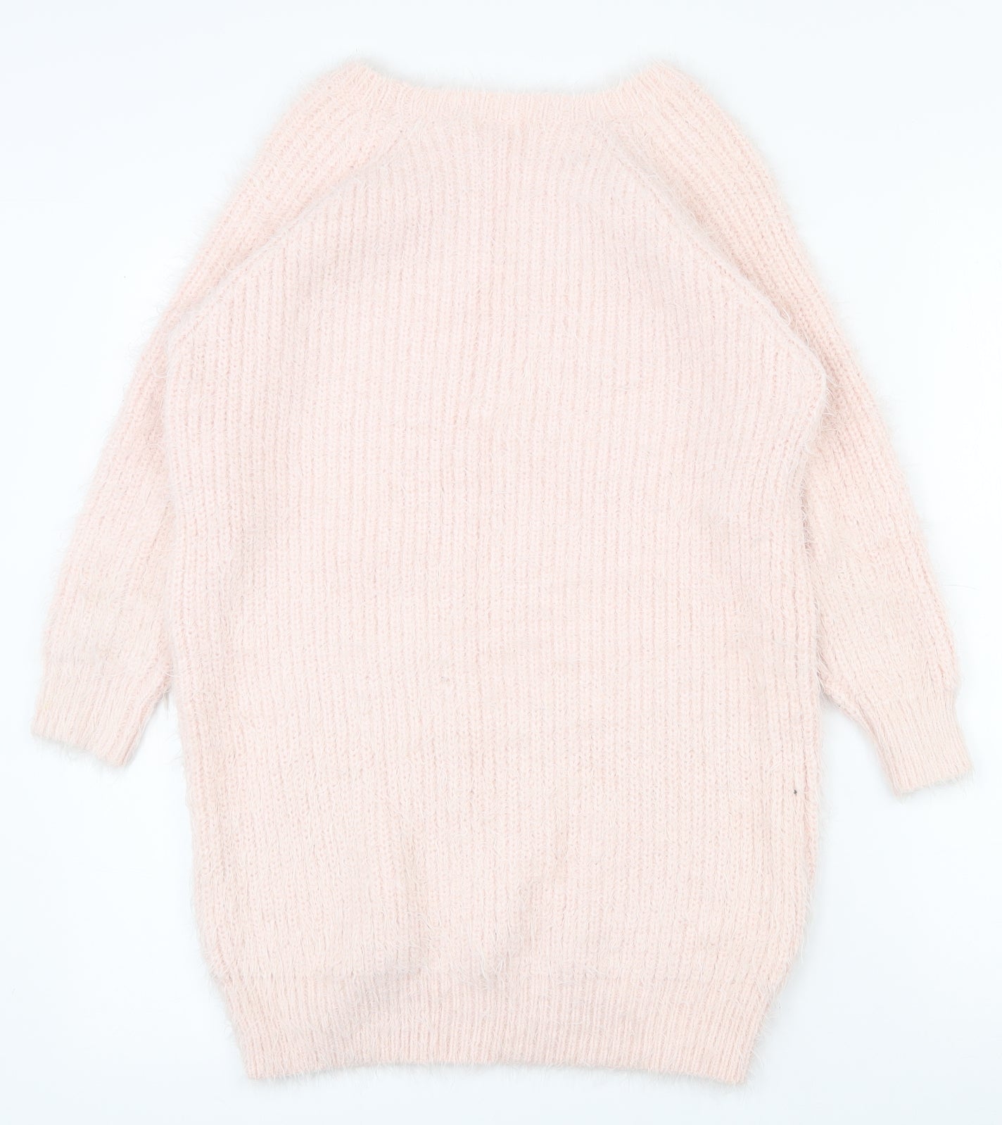 River Island  Womens Pink Round Neck  Acrylic Pullover Jumper Size 8