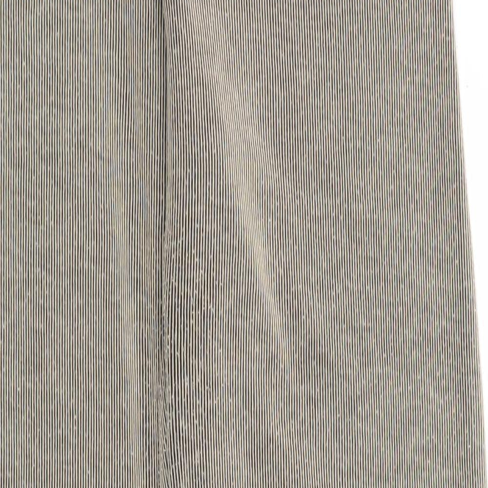 Nasty Gal Womens Brown Striped Polyester Trousers  Size 10 L32 in Regular