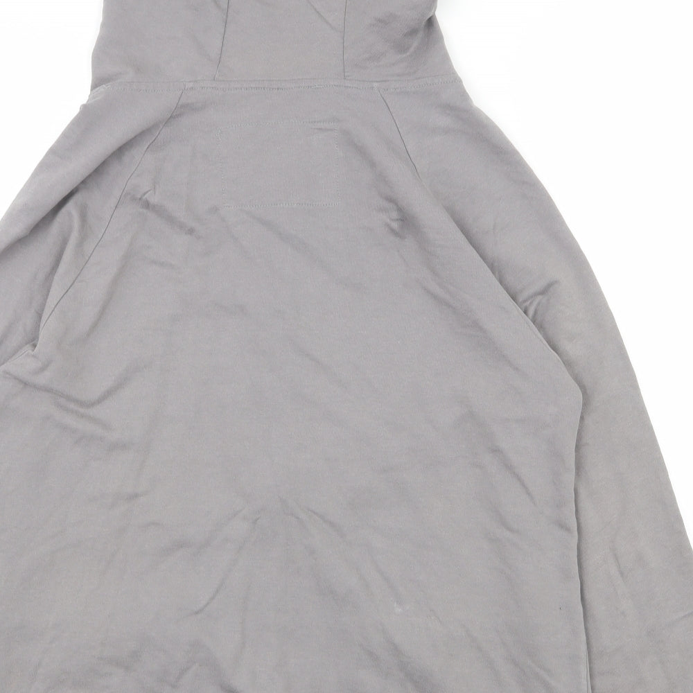 Primark Womens Grey  100% Cotton Full Zip Hoodie Size 10  Zip