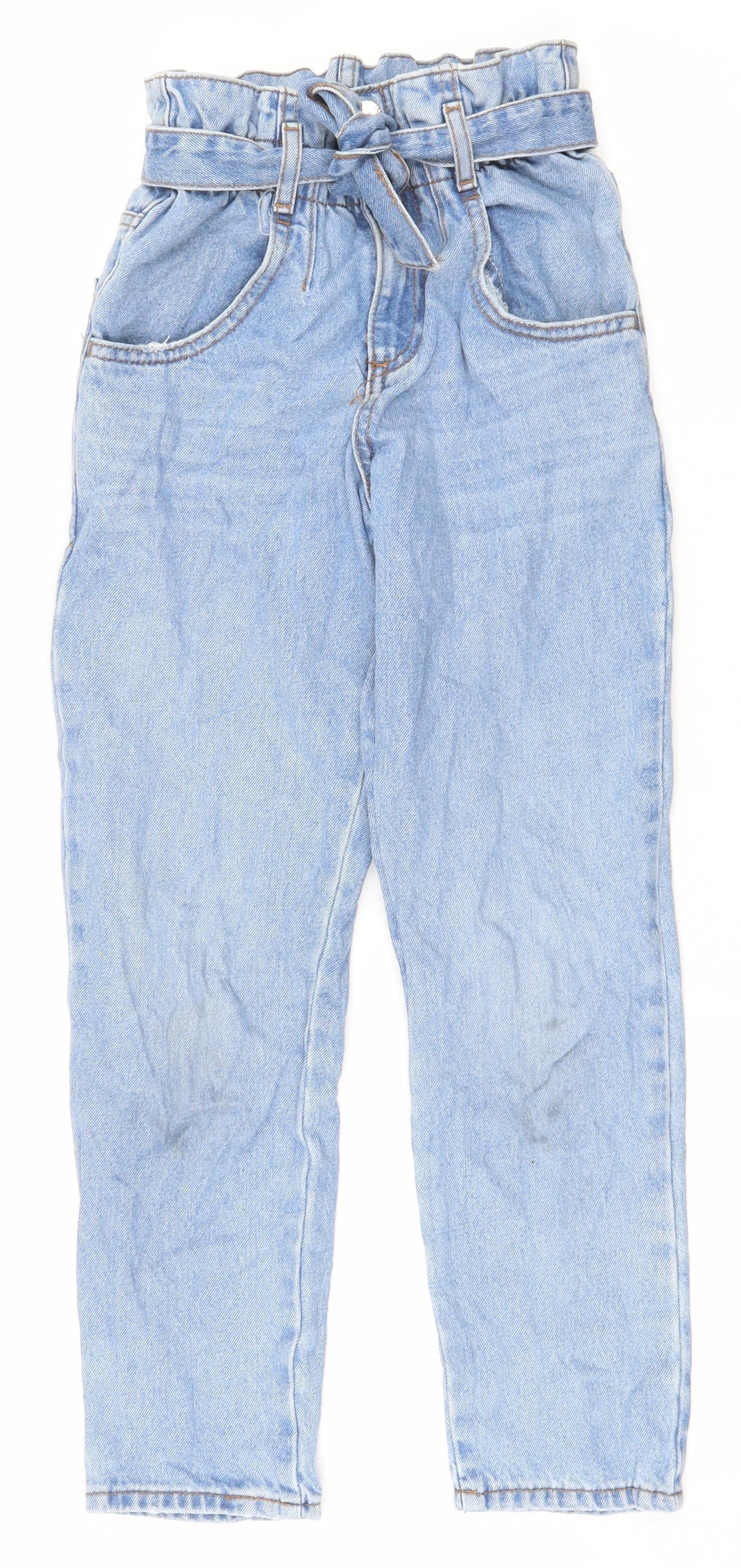 River Island Girls Blue  100% Cotton Straight Jeans Size 9 Years  Regular Snap