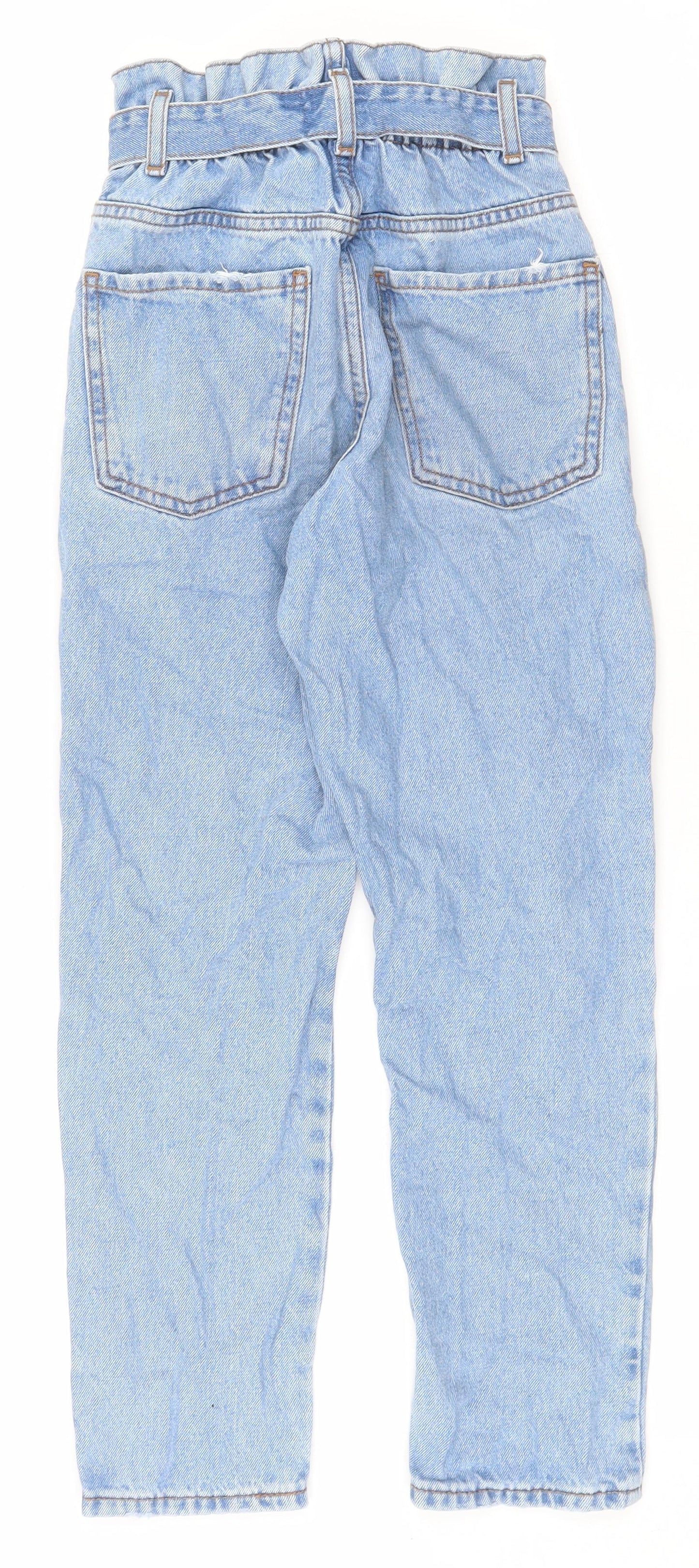 River Island Girls Blue  100% Cotton Straight Jeans Size 9 Years  Regular Snap
