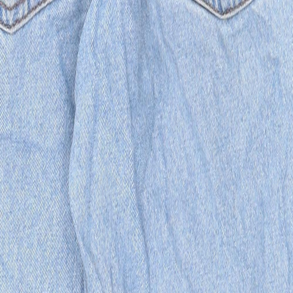 River Island Girls Blue  100% Cotton Straight Jeans Size 9 Years  Regular Snap