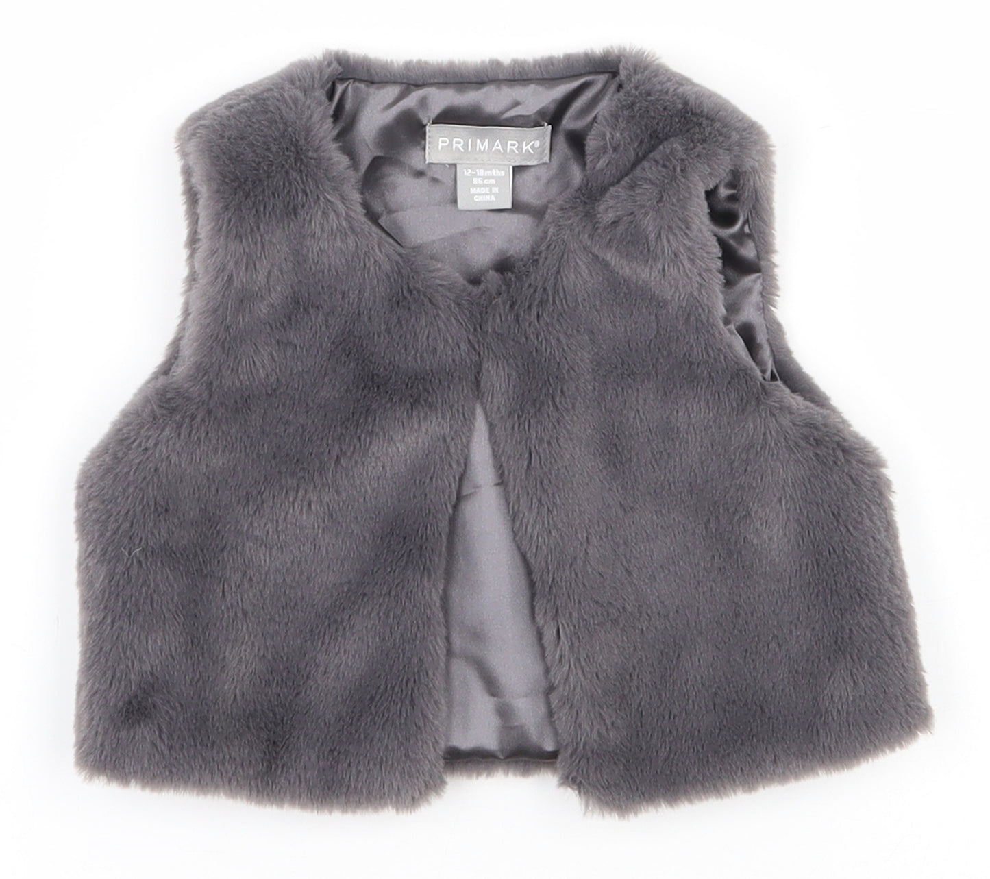 Primark Girls Grey   Gilet Waistcoat Size 12-18 Months   Button