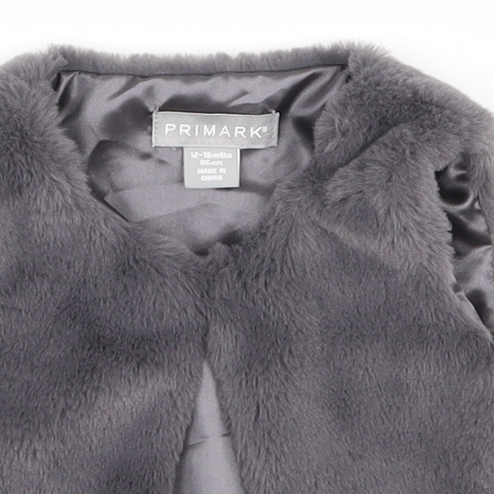 Primark Girls Grey   Gilet Waistcoat Size 12-18 Months   Button
