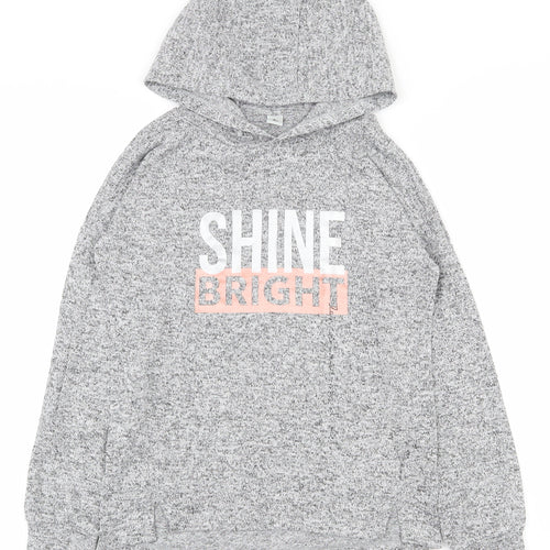 TU Girls Grey Houndstooth Polyester Pullover Hoodie Size 10 Years  Pullover