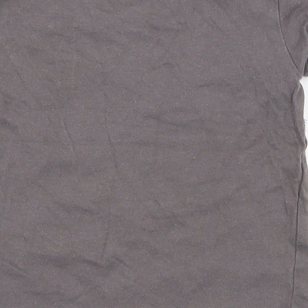 Primark Girls Grey  100% Cotton Pullover T-Shirt Size 9-12 Months Round Neck Pullover