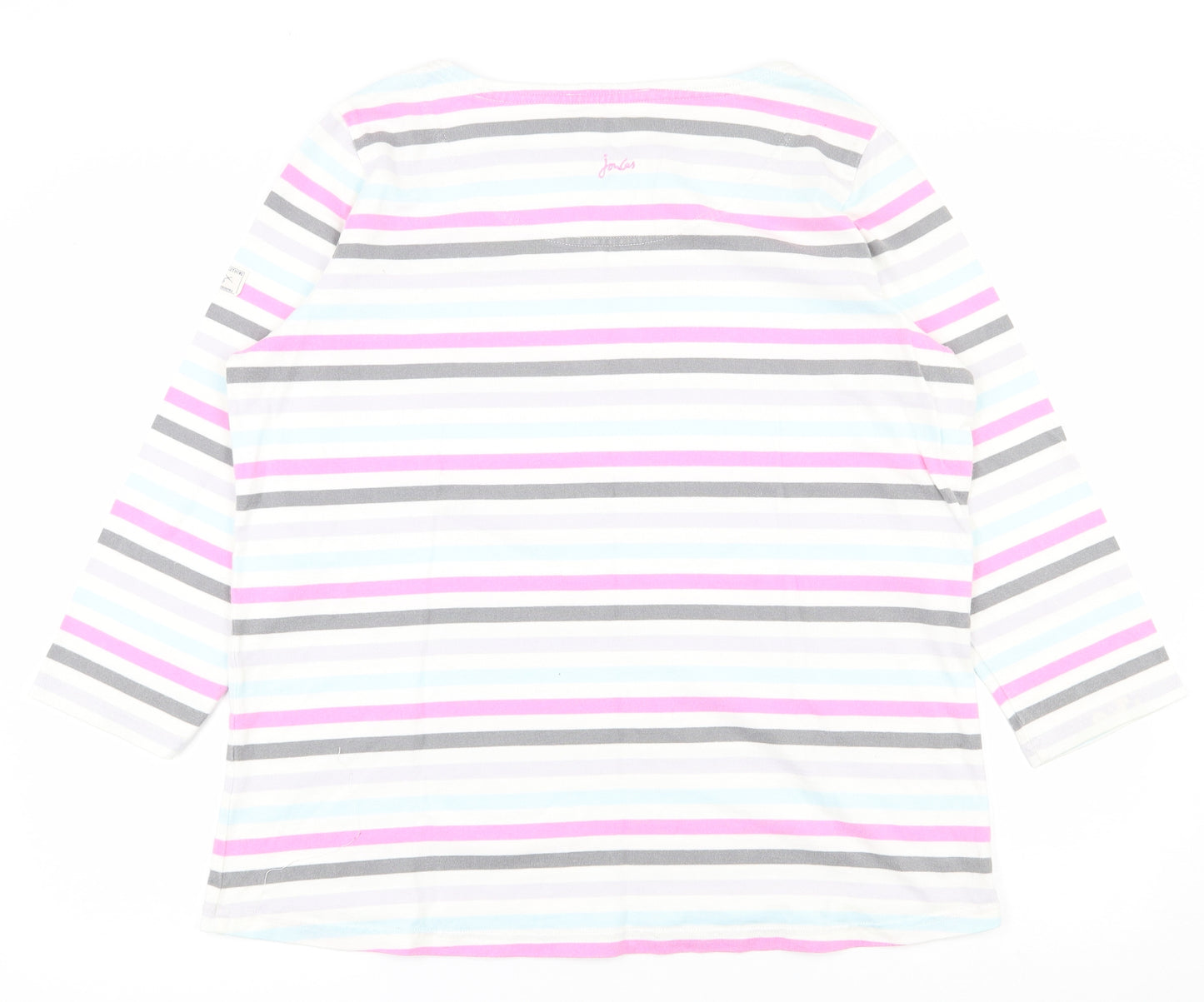 Joules Womens Multicoloured Striped 100% Cotton Basic T-Shirt Size 18 Boat Neck