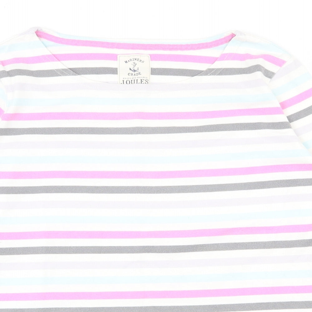 Joules Womens Multicoloured Striped 100% Cotton Basic T-Shirt Size 18 Boat Neck