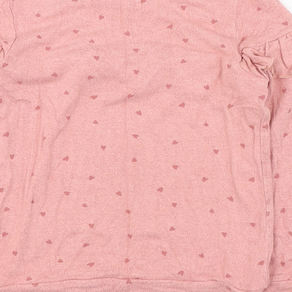 George Girls Pink Round Neck  Polyester Pullover Jumper Size 5-6 Years  Pullover - Heart