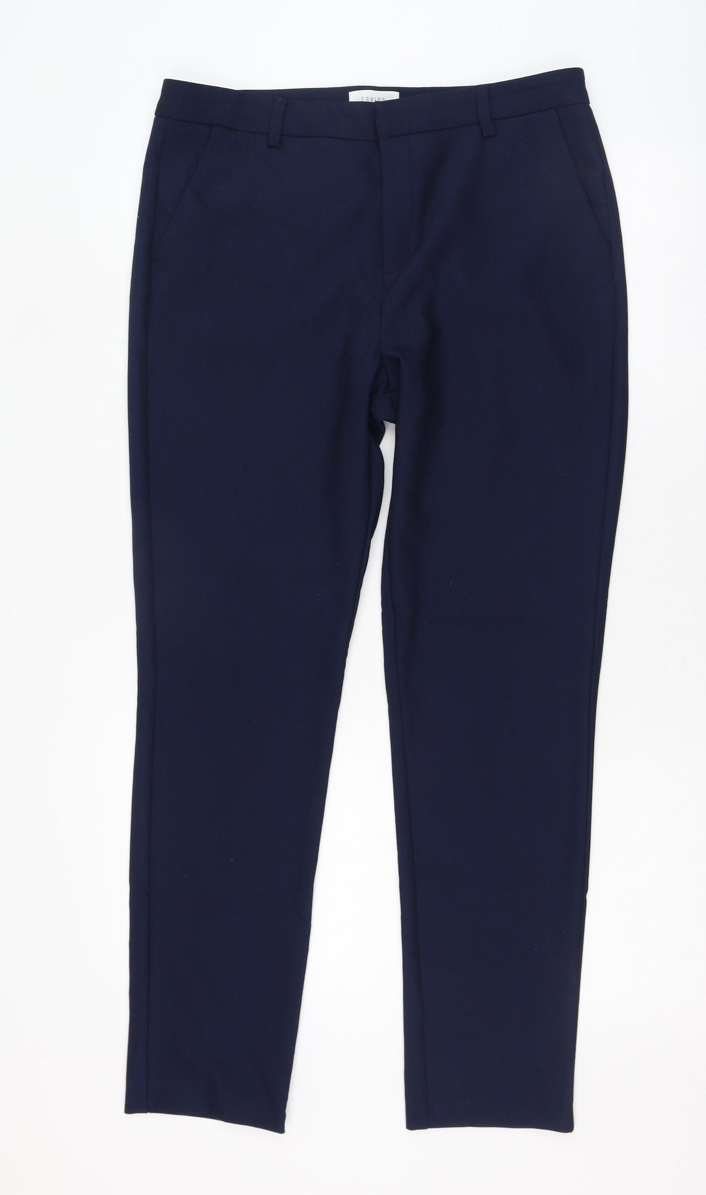 Dunnes Stores Womens Blue  Polyester Trousers  Size 14 L28 in Regular Zip