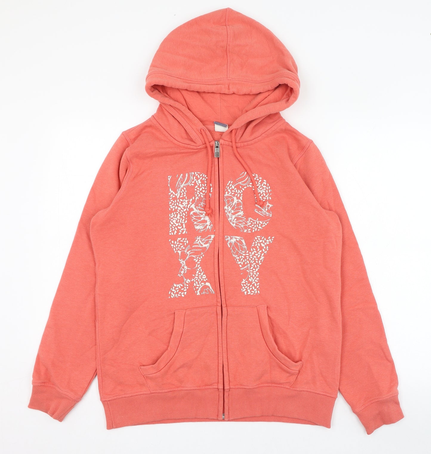ROXY Womens Pink  Cotton Full Zip Hoodie Size M  Zip