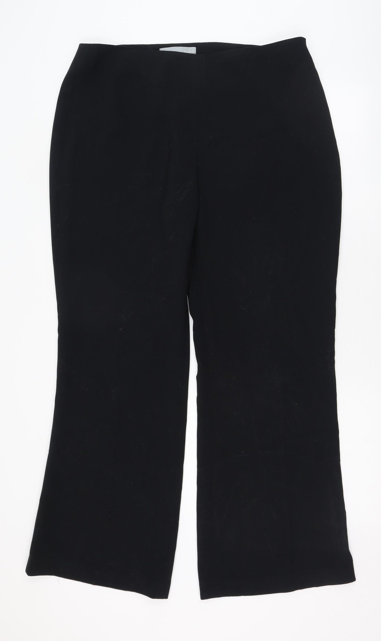 NEXT Womens Black  Polyester Trousers  Size 16 L30 in Regular Zip