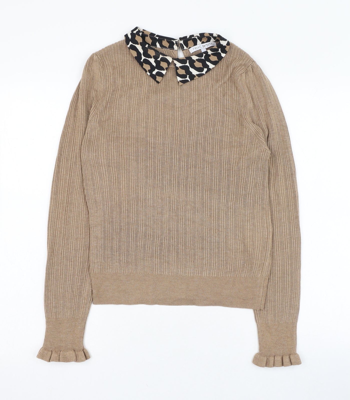 NEXT Womens Brown Collared  Polyester Pullover Jumper Size 12