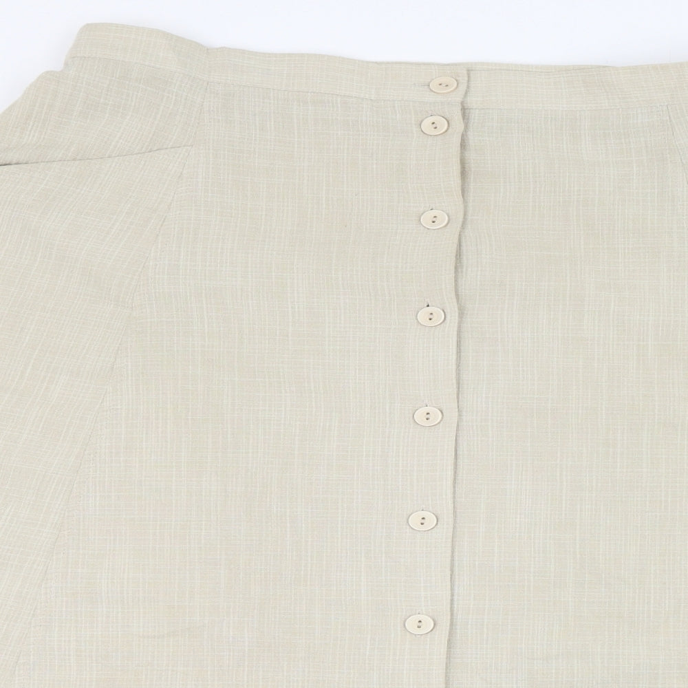 Country Collection Womens Beige  Polyester Skater Skirt Size 20   Button