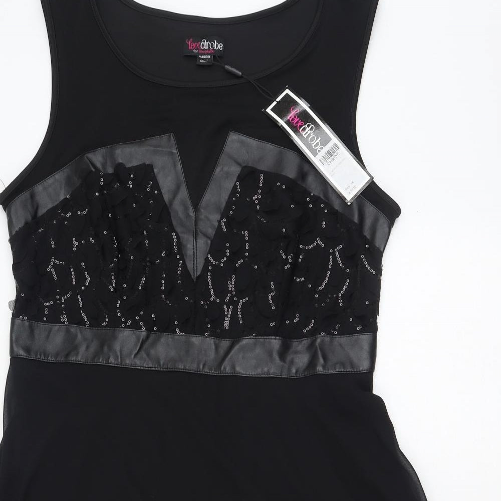 Simply Be Womens Black  Polyester Fit & Flare  Size 14  Round Neck Pullover