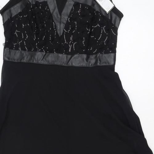 Simply Be Womens Black  Polyester Fit & Flare  Size 14  Round Neck Pullover