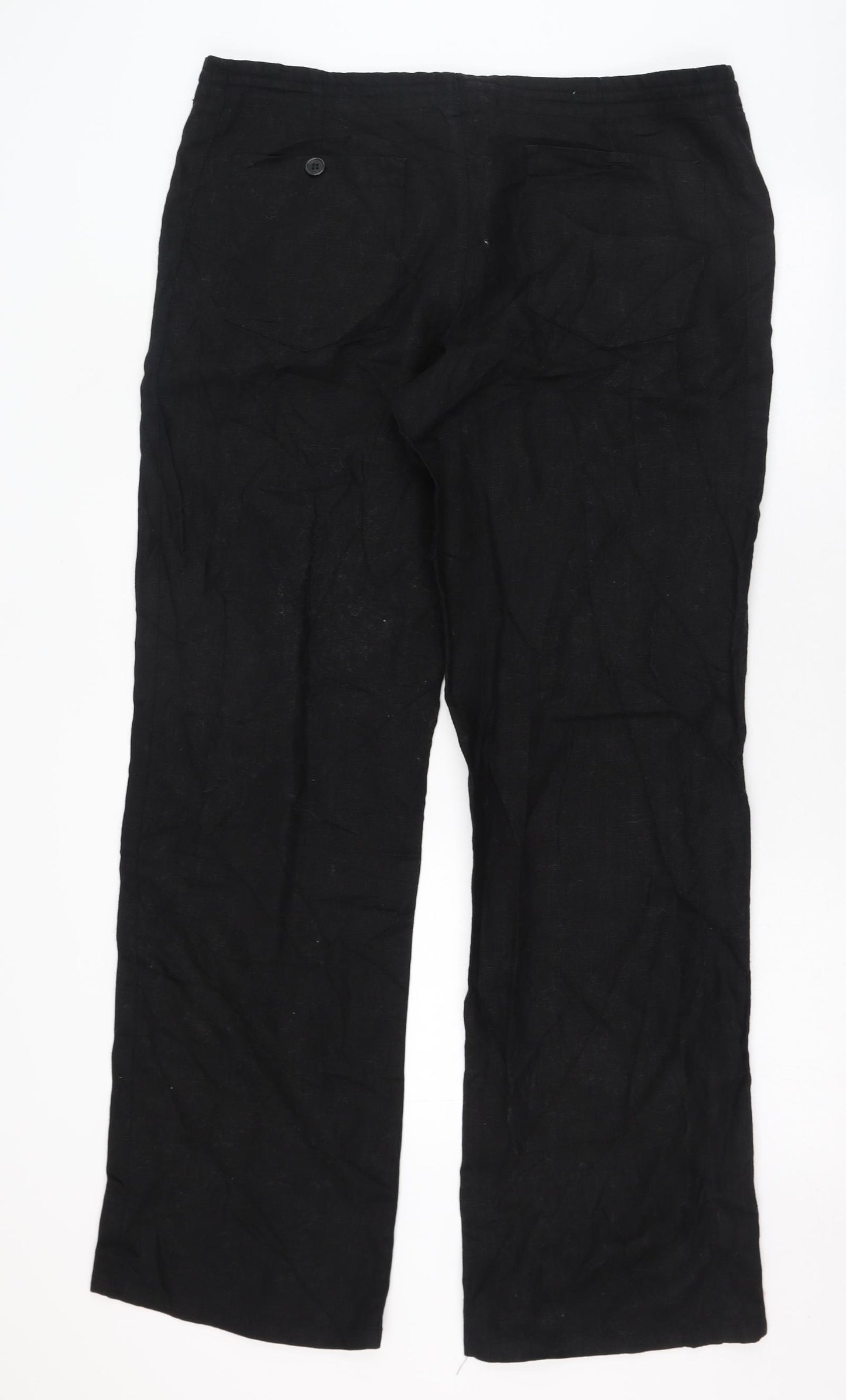 H&M Womens Black  Polyester Carrot Trousers Size 24 L32 in Regular Zip
